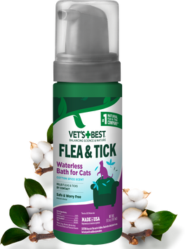 VET`S BEST Flea & Tick Waterless Bath for Cats Моющая пена для котов от насекомых (с ароматом хлопка и специй) 150 мл vb00135 фото