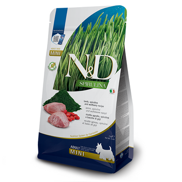Сухой беззерновой корм Farmina N&D SPIRULINA для взрослых собак мелких пород с ягненком, спирулиной и ягодами годжи, 2 кг 177875 фото