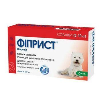 Фіприст Спот Он краплі від бліх та кліщів для собак вагою 2-10 кг 1 уп. (3 піп.) 148281 фото