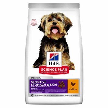 Сухой корм Hill's SP Adult Sensitive Stomach & Skin Small & Mini для взрослых собак малых пород с чувствительным желудком и кожей (курица) 1,5 кг 604247 фото