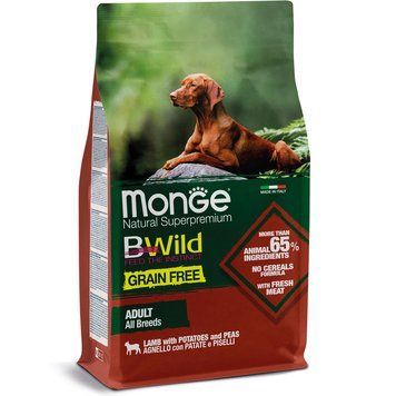 Monge Dog Bwild Grain Free Беззерновой корм для собак с проблемами желудка или аллергией (ягненок) 2,5 кг 70011723 фото