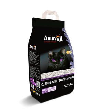 AnimAll Бентонітовий наповнювач для котячих туалетів, середня фракція із запахом лаванди 5 кг 65252 фото