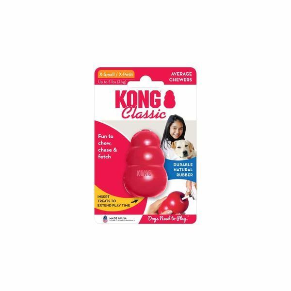 Kong Classic прочная интерактивная игрушка для закладки лакомств для собак XS 25008 фото