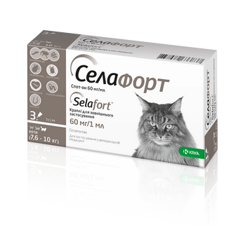Селафорт спот он, розч. 60мг/1мл (для котів) 7,6-10 кг 150865 фото