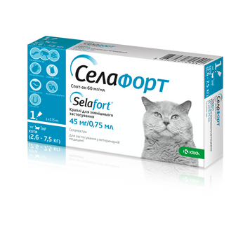 Селафорт протипаразитарні краплі для котів, 1 уп. (1 піпетка) 2,5-7,5 кг 149256 фото