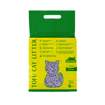 Наповнювач Хвостик Tofu Cat Litter Lavender наповнювач Тофу Лаванда, що комкується, для котячого туалету 6 л 167648 фото