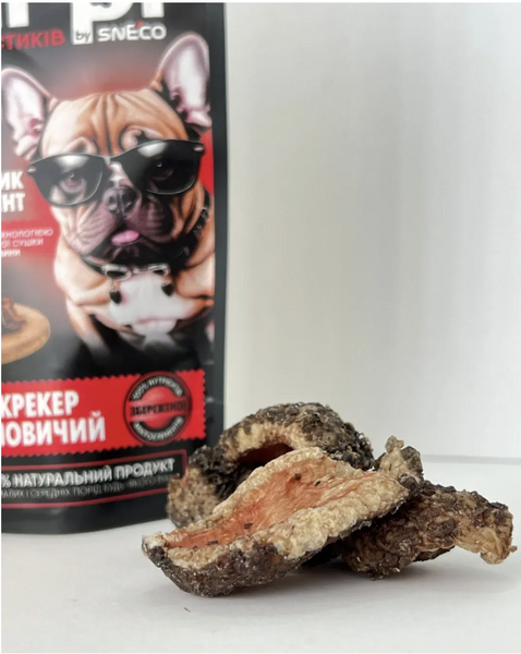 Крекер говяжий (рубец), 15г &mdash; натуральное лакомство Barpi для собак и кошек. B-0005 фото