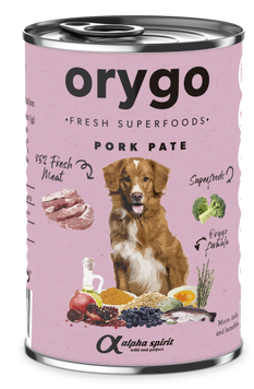 ORYGO Wet Pork Pate Влажный корм для взрослых собак всех пород (со свининой и брокколи) 400 г ORYGD060009112 фото