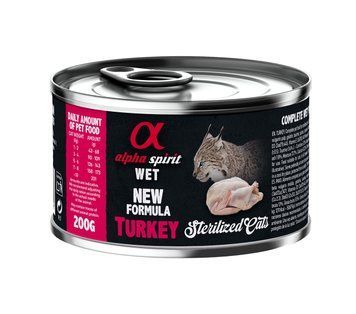 Alpha Spirit Turkey Sterilized Cat Вологий корм для стерилізованих котів з індичкою 200 г as311162 фото