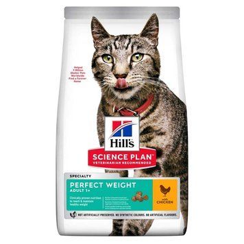 Hill's SP Feline Adult Perfect Weight сухой корм с курицей для поддержания идеального веса у взрослых кошек 1,5 кг 604085 фото