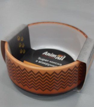Миска AnimAll Super c узором, 300 мл, оранжевая 156584 фото