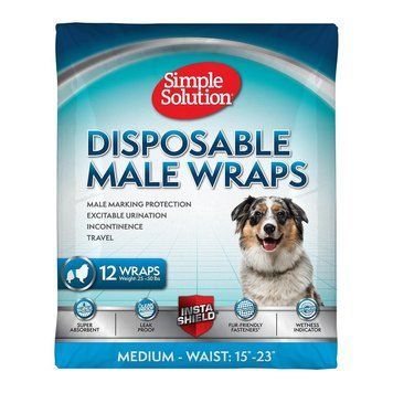 Simple Solution Disposable Wrap Medium Влагопоглощающий гигиенический поясок для кобелей средних пород 12 шт ss11538 фото